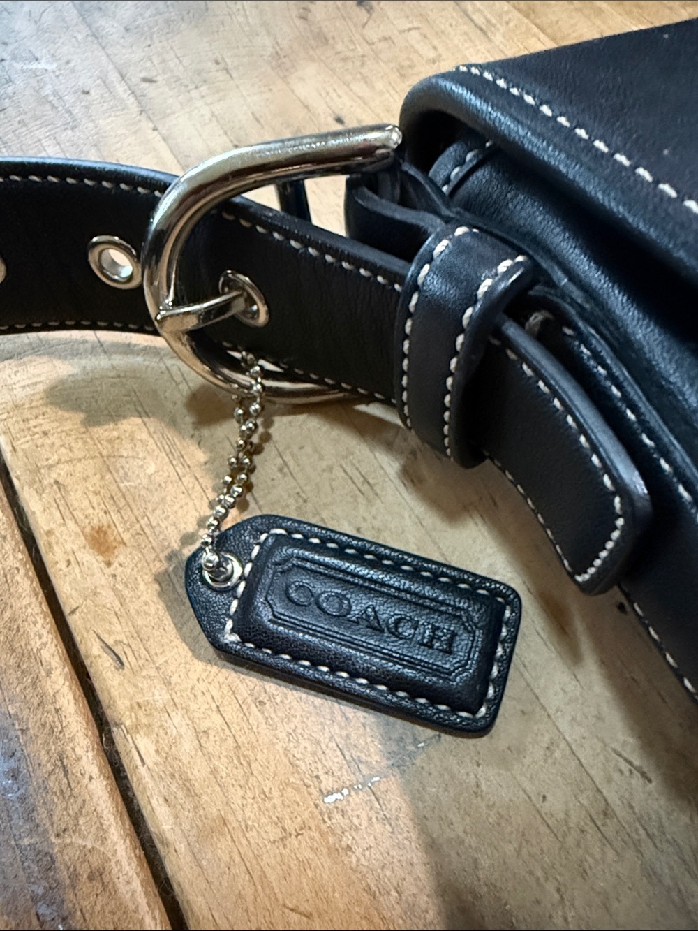 Coach SoHo Flap 9480 Black Leather Crossbody with Buckle Detail - Picture 2 of 14